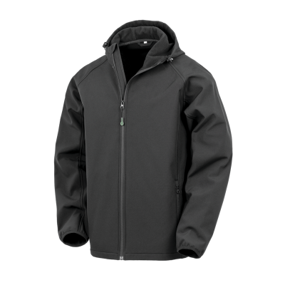Men's 3-layer recycled softshell jacket with hood